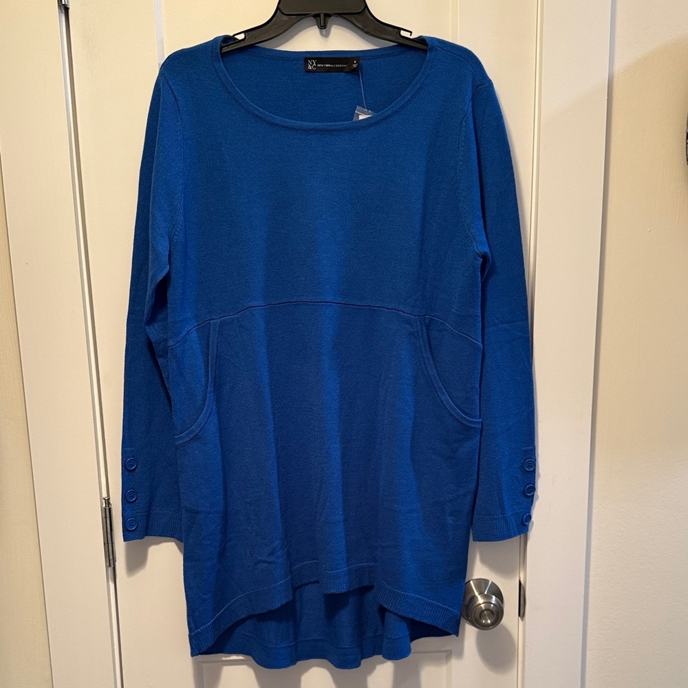 New York & Company Women's Royal Blue Tunic Top Size M NWT